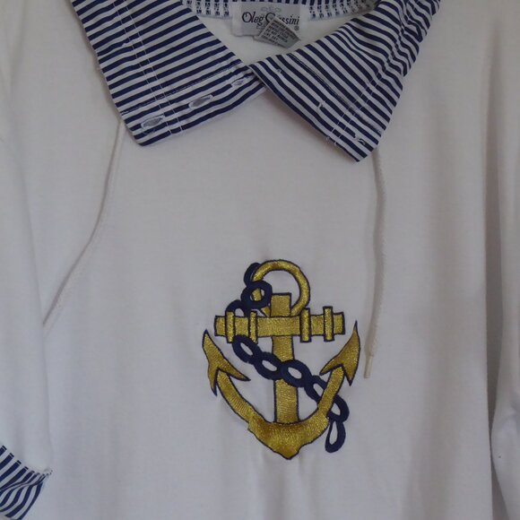 Sailing-theme Casual Top by Oleg Cassini - Picture 3 of 3